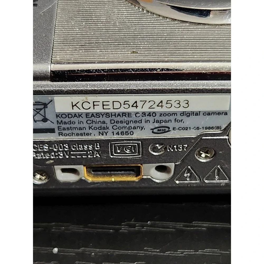 Kodak EasyShare C340‎ Silver 5MP Digital Camera 3x Zoom AS IS UNTESTED